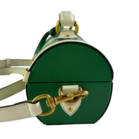 GUCCI X ADIDAS Green & White Leather Golf Balls Set Case Bag Made in Italy - Picture 3 of 16